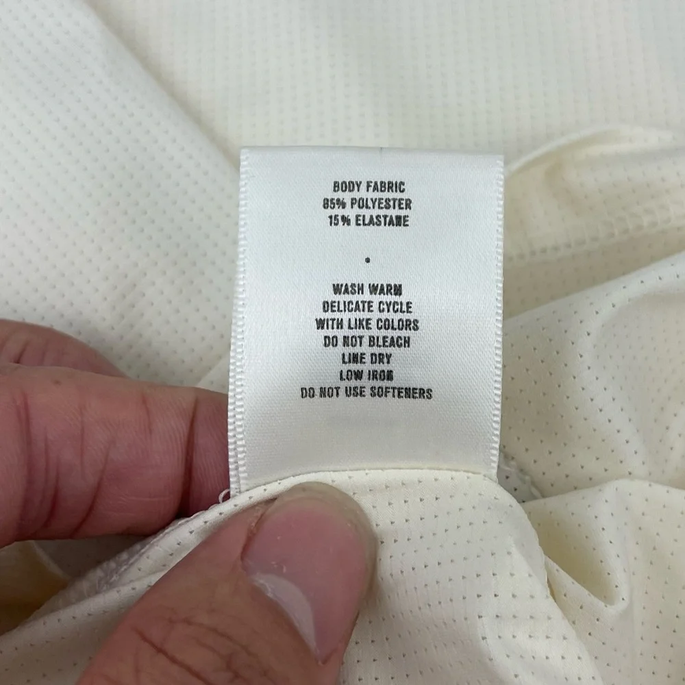 Tracksmith Women's High Stretch Running Long Sleeve Shirt in Cream - Picture 4 of 7